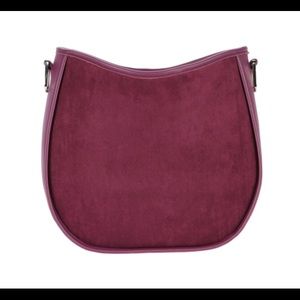 Initials Inc. Luna bag in Fig with coordinating woven strap. New-no initials